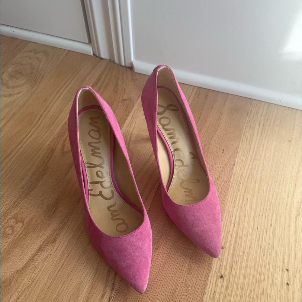 Sam Edelman HAZEL POINTED TOE PUMP size 7 Confetti Pink Suede - Picture 6 of 8